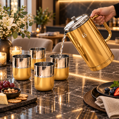 Glory Pitcher Set Gold PVD Stainless Steel Jug & Glass Set