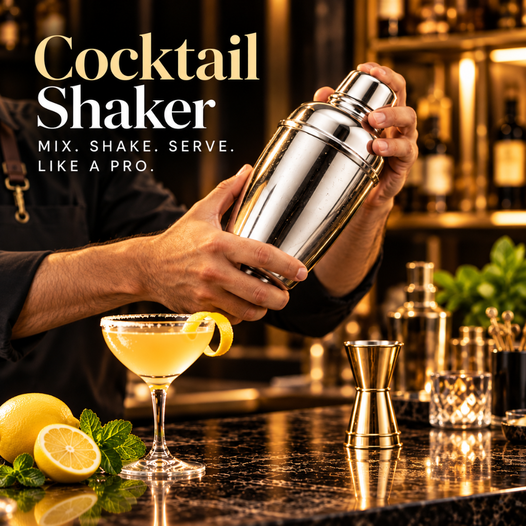 FnS Stainless Steel Cocktail Shaker for Home Bar 1.5 Litre