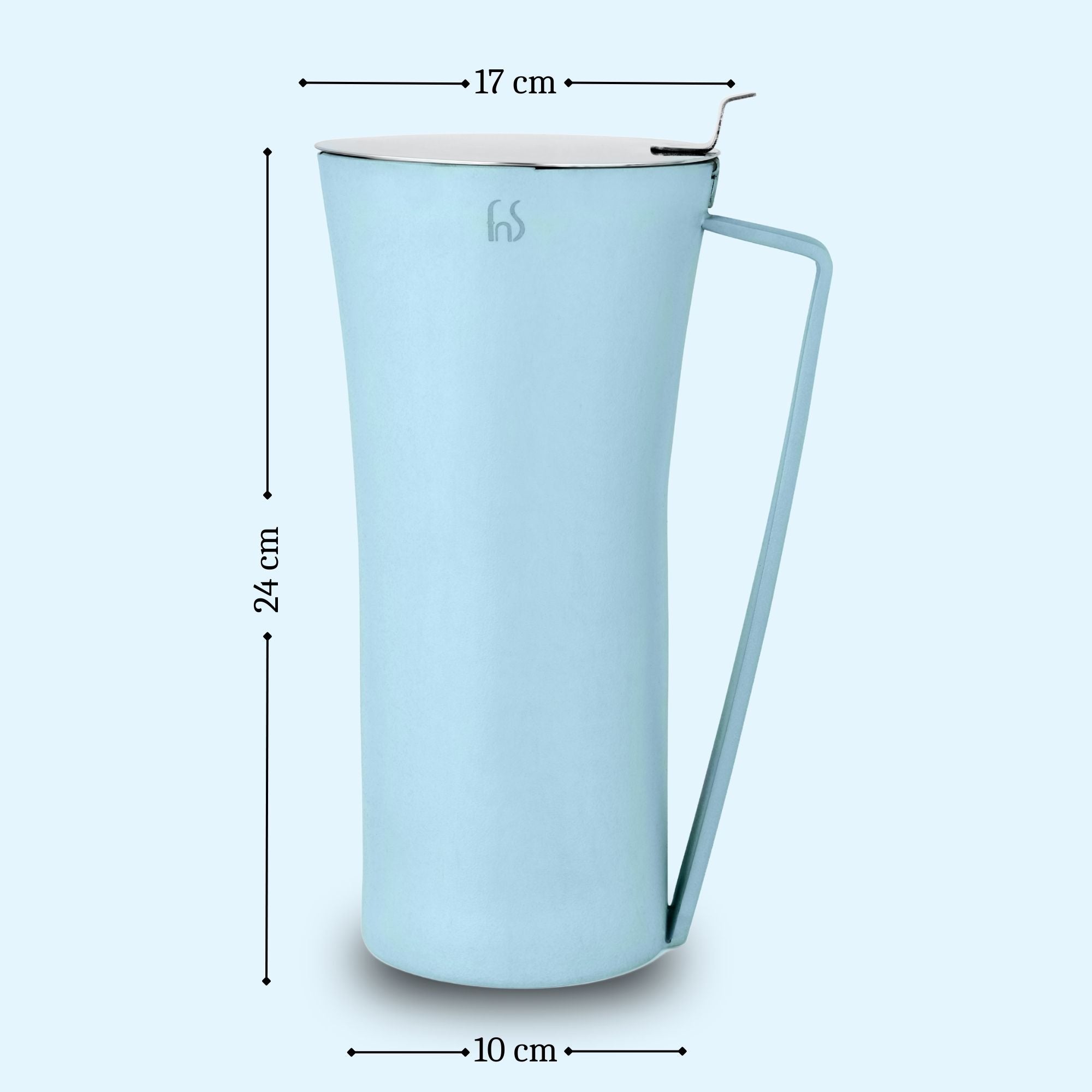 FnS Royal Sky Blue Stainless Steel Strong and Durable Water Pitcher/Jug (Capacity 1.2 LTR)