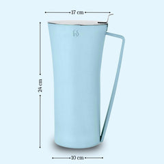 FnS Royal Sky Blue Stainless Steel Strong and Durable Water Pitcher/Jug (Capacity 1.2 LTR)