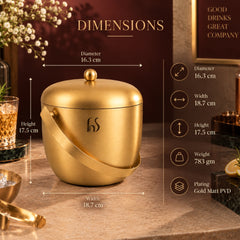 Apple Ice Bucket – Gold Matt PVD Finish (Stainless Steel)
