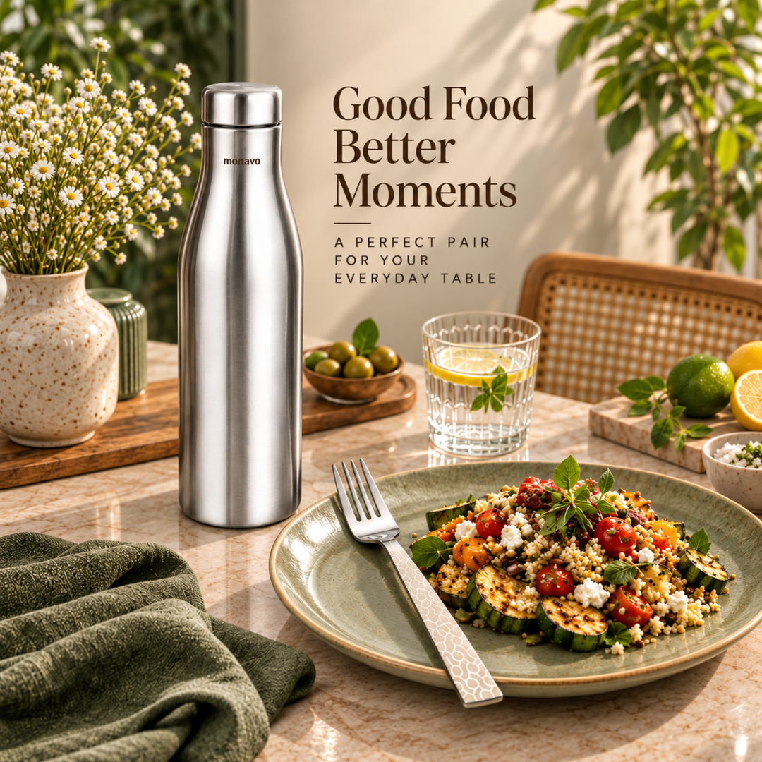 Montavo Purify Water Bottle & Pacific Serving Spoon Set Combo