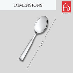 Montavo by FnS Lisbon Stainless Steel Dinner Spoon Set of 6 Spoons, for Home, Kitchen and Dinning
