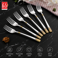 FnS August 6 pcs 24 Karat Gold Plated Dinner Fork set