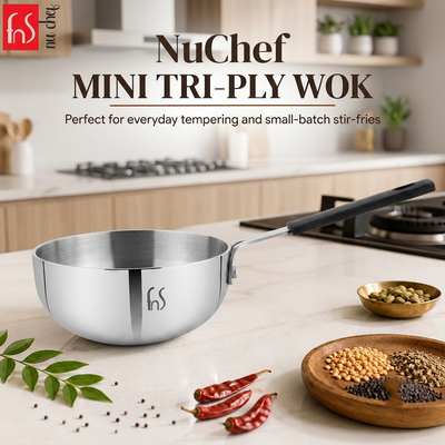 FnS NuChef Stainless Steel Mini Wok 14 cm