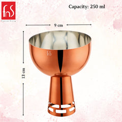 FnS Savory Stainless Steel Ice Cream Bowl Rose Gold