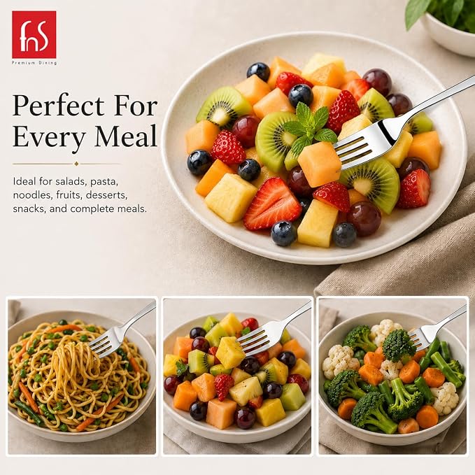 Montavo by FnS Trendz 6-Pc Mirror Finish Stainless Steel Dinner Fork Set