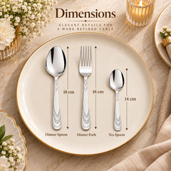 FnS Retro 18-Pc Cutlery & Pebble Teaspoon Combo Set (24 Pcs)