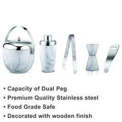 FnS Marble Finish Bar Set (White)
