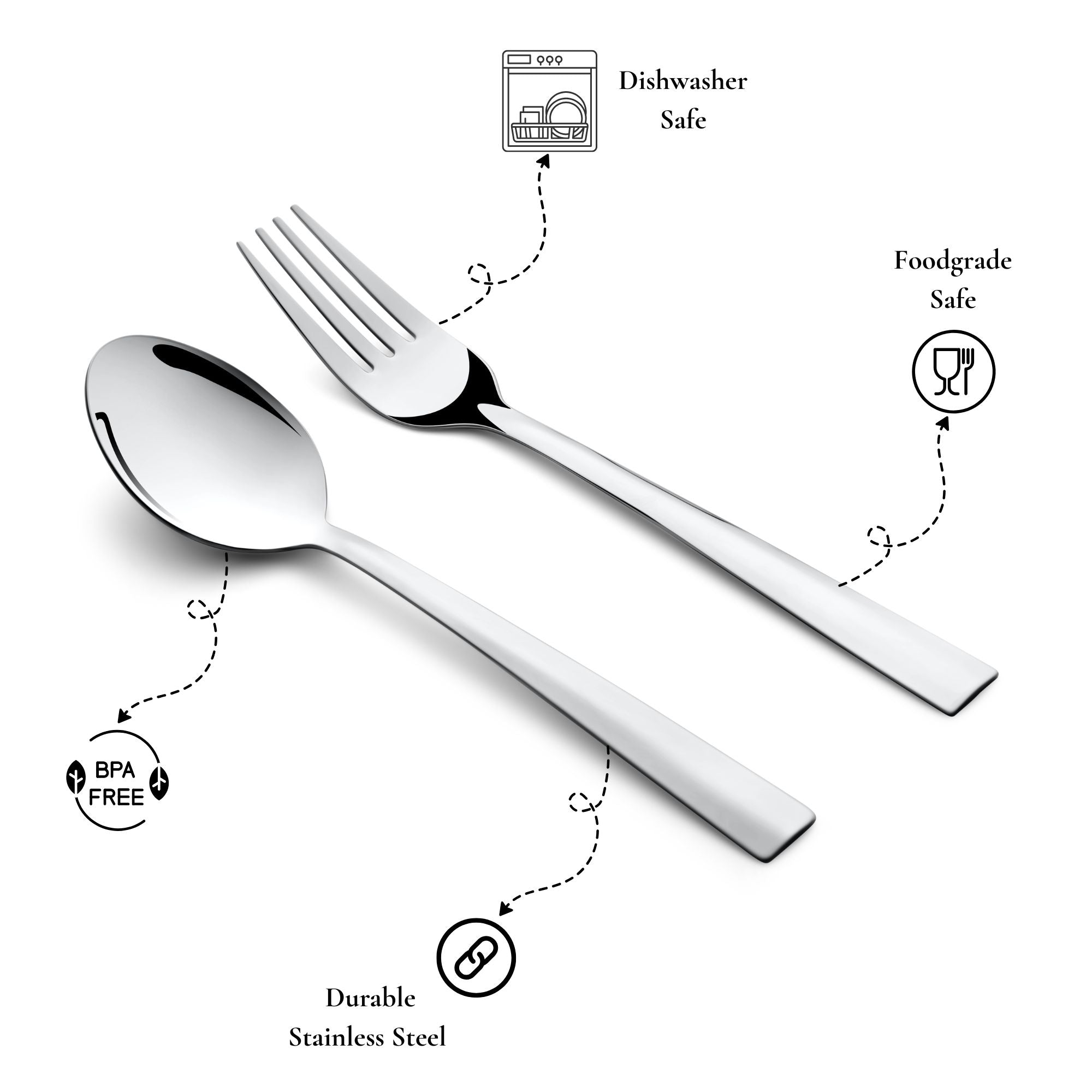 Montavo by FnS Amigo Stainless Steel 12 pcs Cutlery Set with Stand