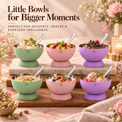 FnS Mellora 6-Pc Multicolour Stainless Steel Dessert Bowl & Spoon Set