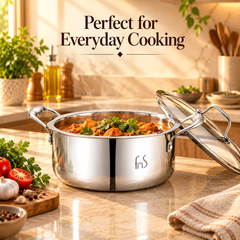 FnS NuChef Triply Stainless Steel Casserole 22 cm