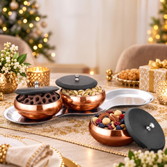FnS Wave 4-Pc Rose Gold Stainless Steel Serving Set