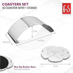 FnS Anemone Stainless Steel butterfly shape Coasters