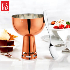 FnS Savory Stainless Steel Ice Cream Bowl Rose Gold