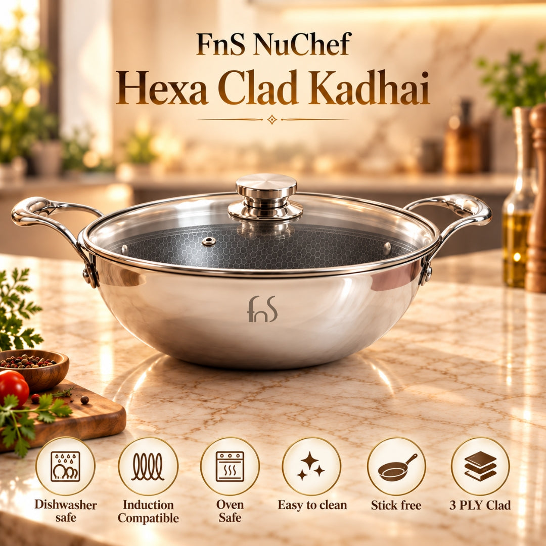 FnS NuChef Hexa Clad Kadhai 24 cm