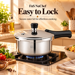 FnS NuChef Atlas Triply Outer Lid Pressure Cooker 2L