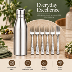 Montavo Bliss Water Bottle & FnS Rhombo Dinner Fork Everyday Essentials Combo