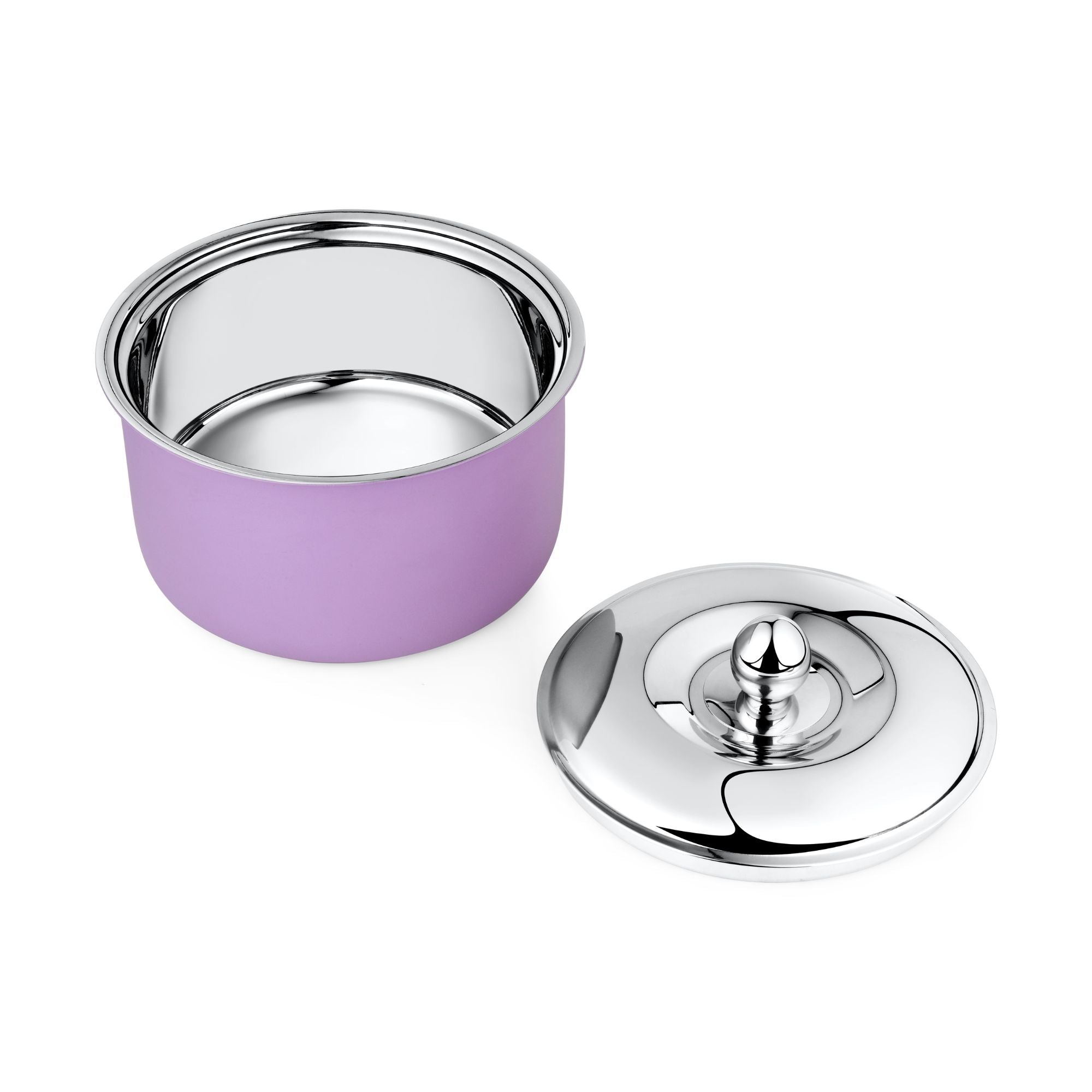 FNS Alwin Purple Finish Stainless Steel Double Wall Insulated Designer Casserole with Lid (2200 ml)