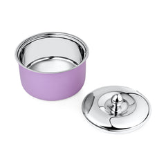 FNS Alwin Purple Finish Stainless Steel Double Wall Insulated Designer Casserole with Lid (2200 ml)
