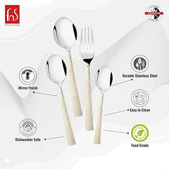 Montavo by FnS Pebble 24 pcs Premium Laser Engraved Cutlery Set