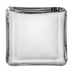 FnS Stainless Steel Square Hammered Finish Deep Platter