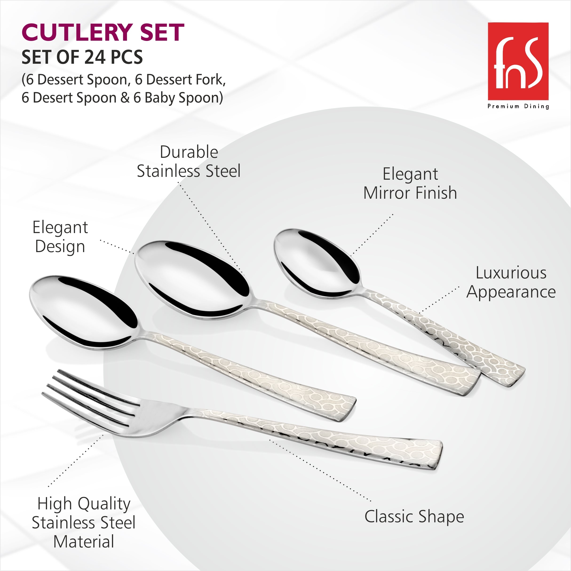 Montavo by FnS Pacific 24 pc Cutlery Set with Leatherette Box