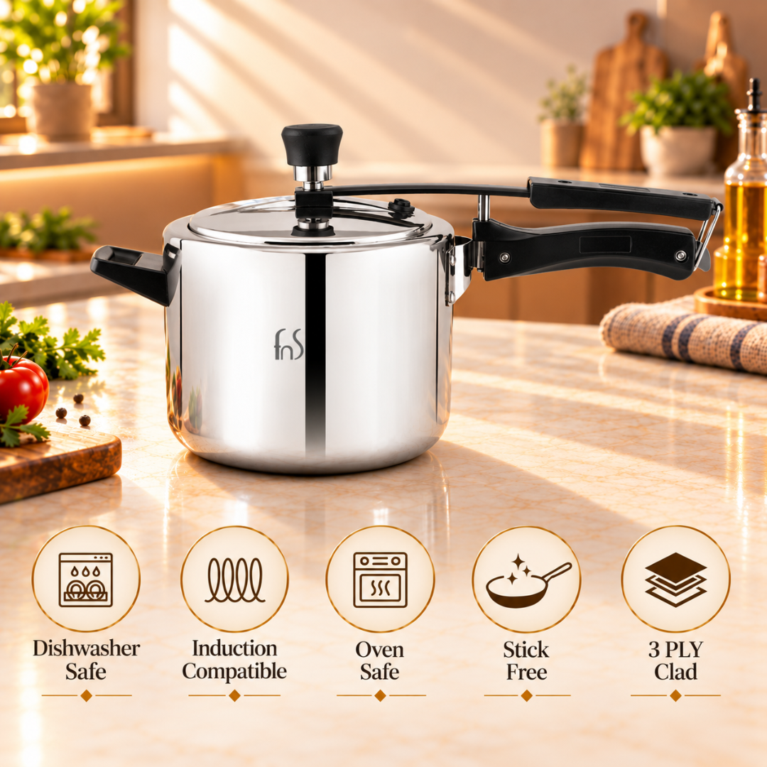 FnS NuChef Aegis Triply Inner Lid Pressure Cooker 5L