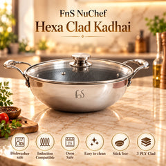 FnS NuChef Hexa Clad Kadhai 22 cm