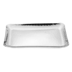 FnS Stainless Steel Rectangular Hammered Finish Deep Platter