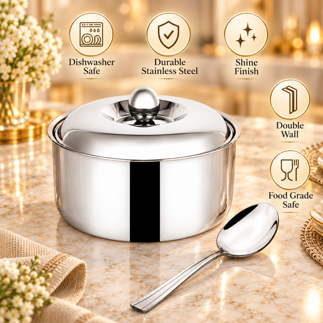FnS Diva Casserole with Lid & Venice Serving Spoon Combo 3000ml