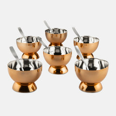 FnS Savory Stainless Steel Ice Cream Bowl Rose Gold