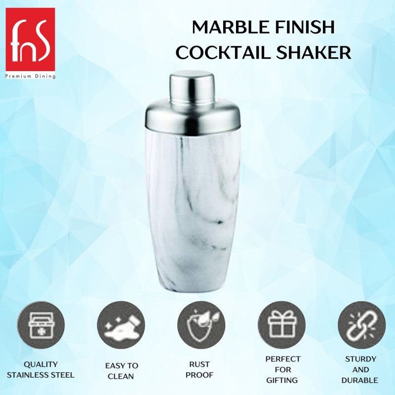 FnS Stainless Steel Cocktail Shaker 650ml (Marble)