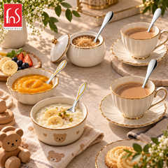 FnS Victoria Tea Spoon & Classic 24K Gold Baby Spoon Combo Set (12 Pcs)