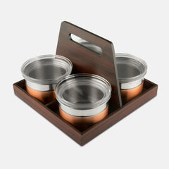 FnS Avila Revolving Snack Serving Set (Rose Gold)
