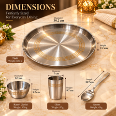 FnS Majestic 5-Piece Stainless Steel Thali Set