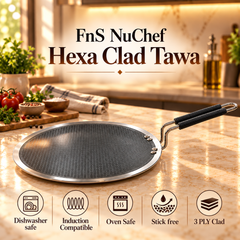 FnS NuChef Hexa Clad Tawa 25 cm