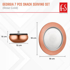 FNS Premium Stainless Steel Georgia Serving Set (Rose Gold)