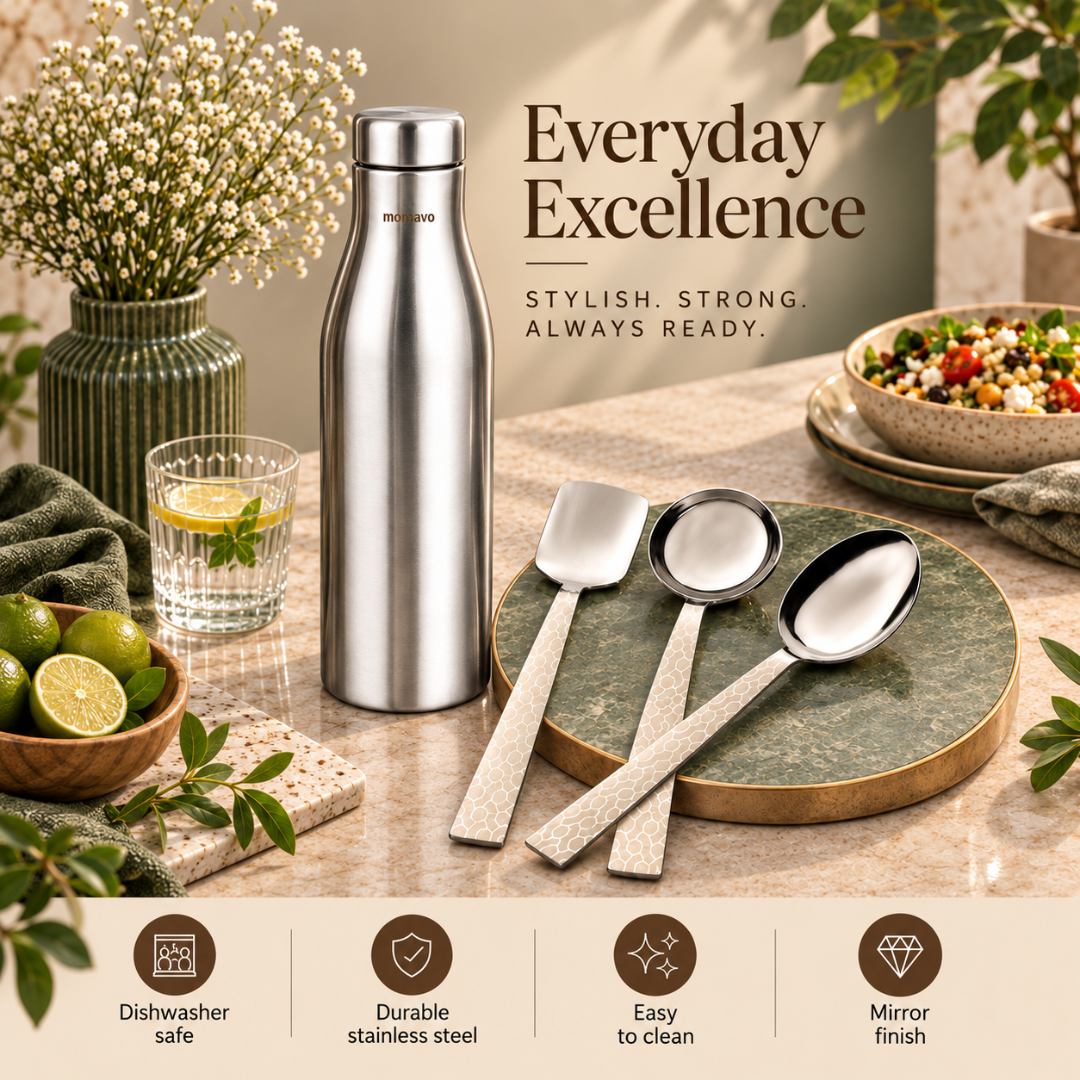 Montavo Purify Water Bottle & Pacific Serving Spoon Set Combo