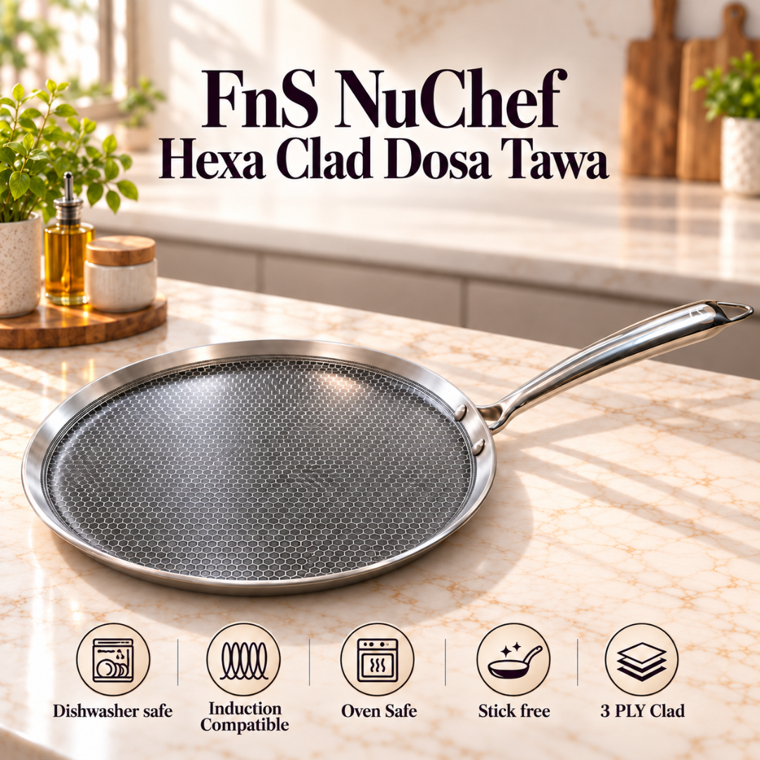FnS NuChef Hexa Clad Dosa Tawa 28 cm