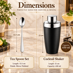 Montavo Verona Tea Spoon & FnS Cocktail Shaker Hosting Combo Set