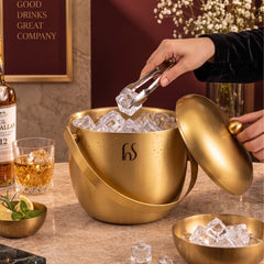 Apple Ice Bucket – Gold Matt PVD Finish (Stainless Steel)