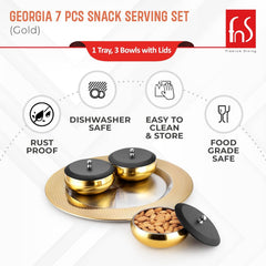 FNS Premium Stainless Steel Georgia Serving Set (Gold)