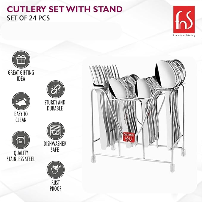 Montavo by FnS Rio 24 Pcs Cutlery Set With hanging Stand