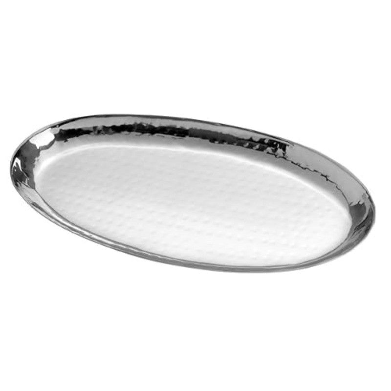 FnS Stainless Steel Oval Deep Platter Ideal Tray