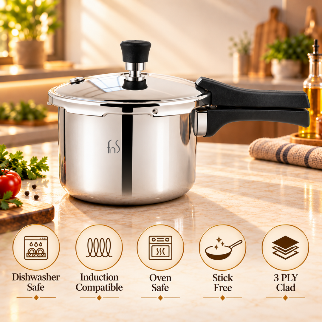 FnS NuChef Atlas Triply Outer Lid Pressure Cooker 2L