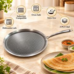 FnS NuChef Hexa Clad Dosa Tawa 30 cm