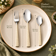 Montavo by FnS Pebble Laser Engraved Cutlery & Baby Spoon Combo Set (18 Pcs)