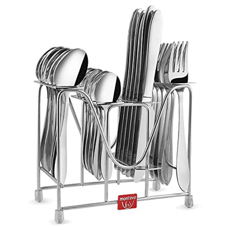 Montavo by FnS  Orchid 24 Pcs Cutlery Set with Stand