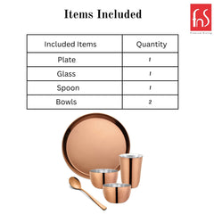 FnS Bon Bon Stainless Steel Rose Gold 5 pcs Dinner Thali Set